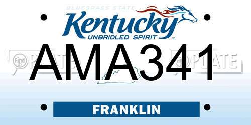AMA341 Kentucky License Plate