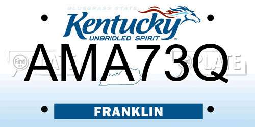 AMA73Q Kentucky License Plate