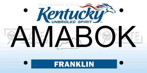 AMABOK Kentucky License Plate