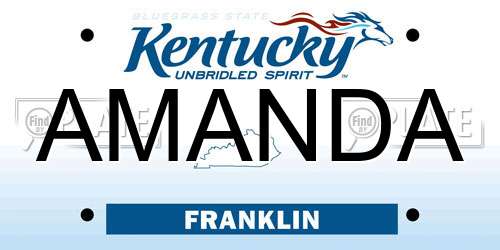 AMANDA Kentucky License Plate