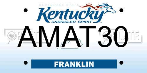 AMAT30 Kentucky License Plate
