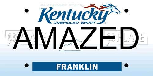 AMAZED Kentucky License Plate