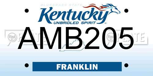 AMB205 Kentucky License Plate