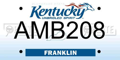 AMB208 Kentucky License Plate