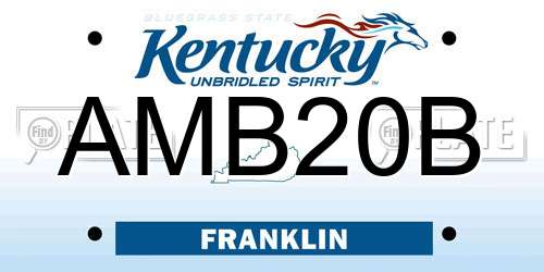AMB20B Kentucky License Plate