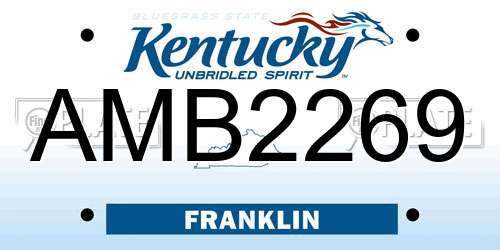 AMB2269 Kentucky License Plate