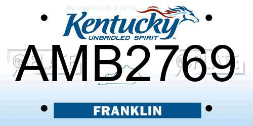 AMB2769 Kentucky License Plate