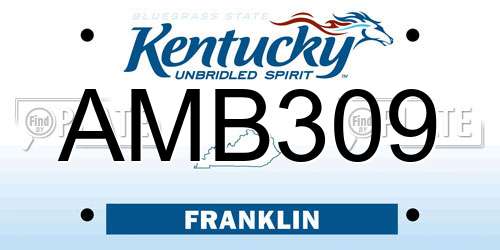 AMB309 Kentucky License Plate