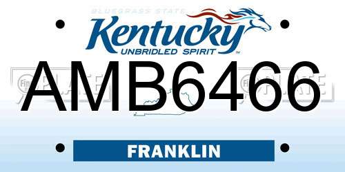 AMB6466 Kentucky License Plate
