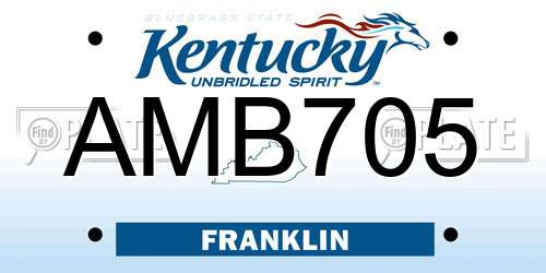 AMB705 Kentucky License Plate