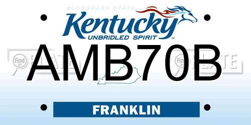 AMB70B Kentucky License Plate