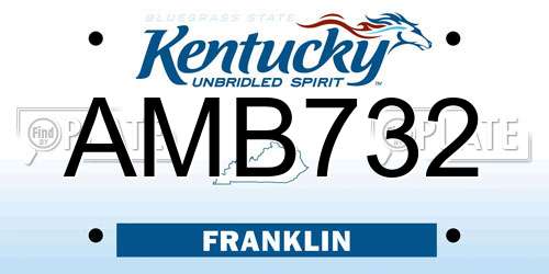 AMB732 Kentucky License Plate