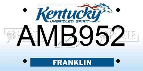 AMB952 Kentucky License Plate