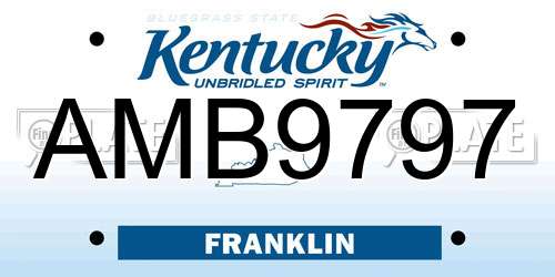 AMB9797 Kentucky License Plate