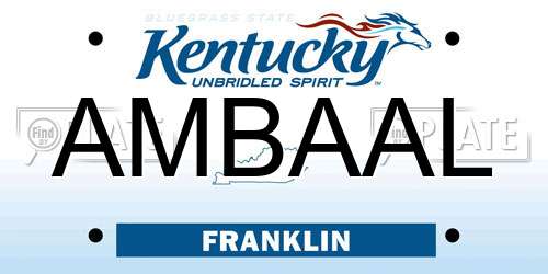 AMBAAL Kentucky License Plate