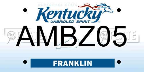 AMBZ05 Kentucky License Plate