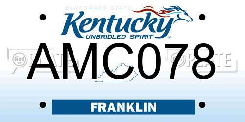 AMC078 Kentucky License Plate