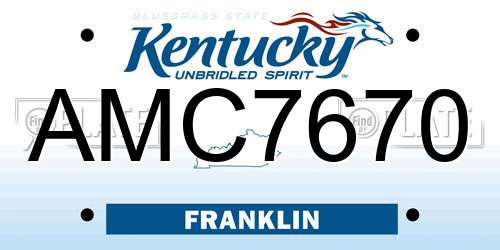 AMC7670 Kentucky License Plate