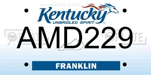AMD229 Kentucky License Plate