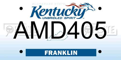 AMD405 Kentucky License Plate
