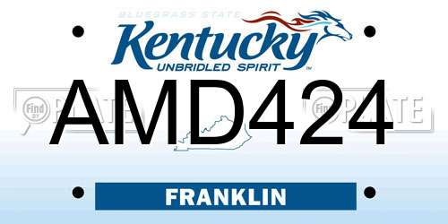 AMD424 Kentucky License Plate