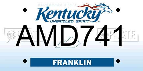 AMD741 Kentucky License Plate
