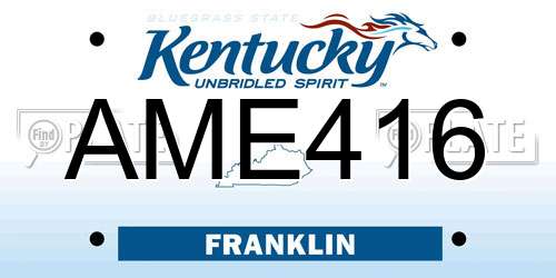 AME416 Kentucky License Plate