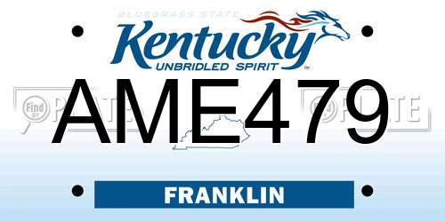 AME479 Kentucky License Plate