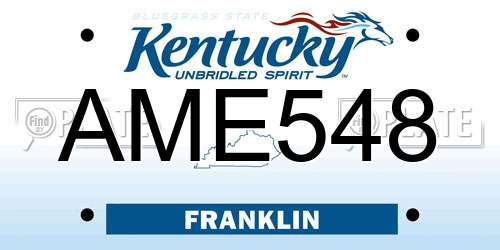 AME548 Kentucky License Plate