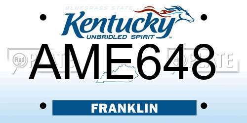 AME648 Kentucky License Plate