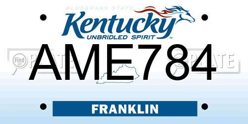 AME784 Kentucky License Plate