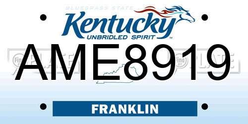 AME8919 Kentucky License Plate
