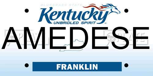 AMEDESE Kentucky License Plate