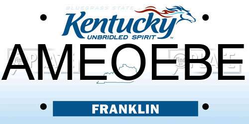 AMEOEBE Kentucky License Plate