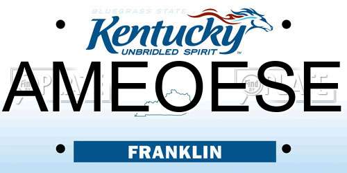 AMEOESE Kentucky License Plate