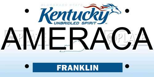 AMERACA Kentucky License Plate