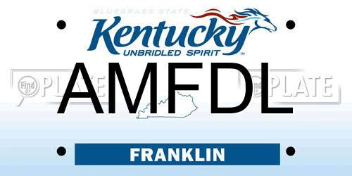 AMFDL Kentucky License Plate