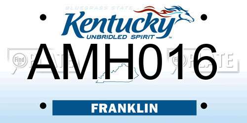AMH016 Kentucky License Plate