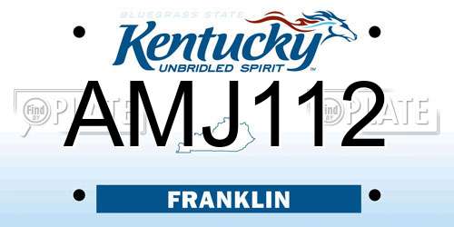 AMJ112 Kentucky License Plate