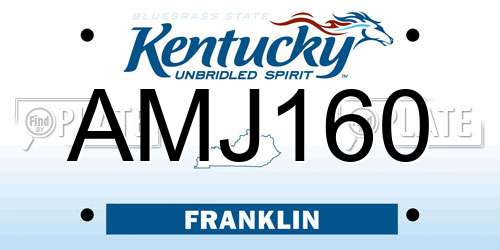 AMJ160 Kentucky License Plate