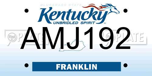 AMJ192 Kentucky License Plate