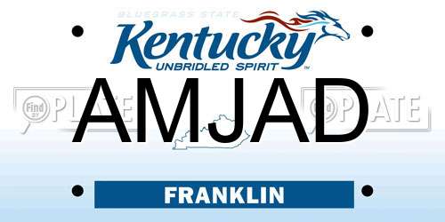 AMJAD Kentucky License Plate