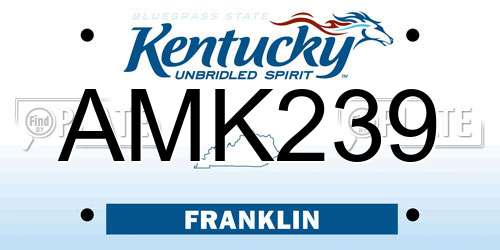 AMK239 Kentucky License Plate