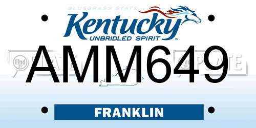 AMM649 Kentucky License Plate