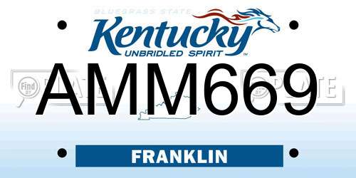 AMM669 Kentucky License Plate