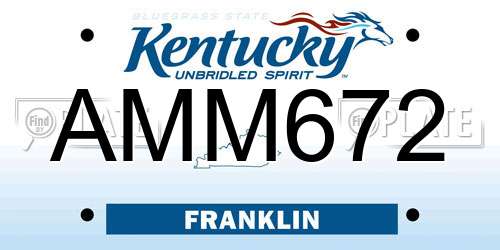 AMM672 Kentucky License Plate