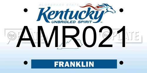 AMR021 Kentucky License Plate