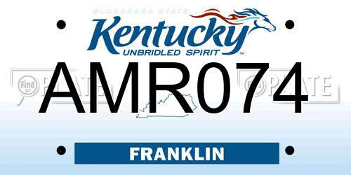 AMR074 Kentucky License Plate