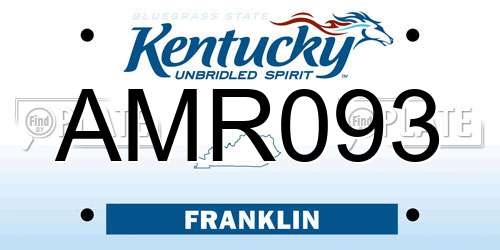 AMR093 Kentucky License Plate