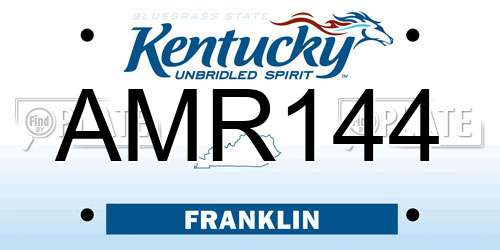 AMR144 Kentucky License Plate